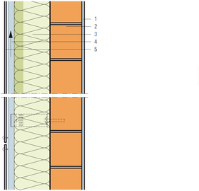 Revêtement ventilé, sous-construction métallique