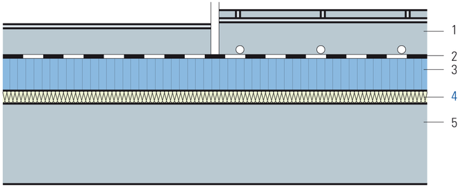 Kellerdecke mit schwimmendem Zementunterlagsboden, Trittschall- und Wärmedämmung