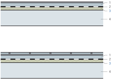 Betondecke, Schalldämmung unter Fliessmörtel