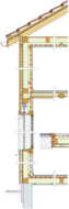 Costruzione in legno, parete con traverse di legno, risanamento dall’interno