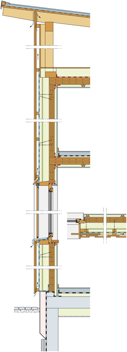 Flumroc – sezioni di dettaglio Parete ventilata legno